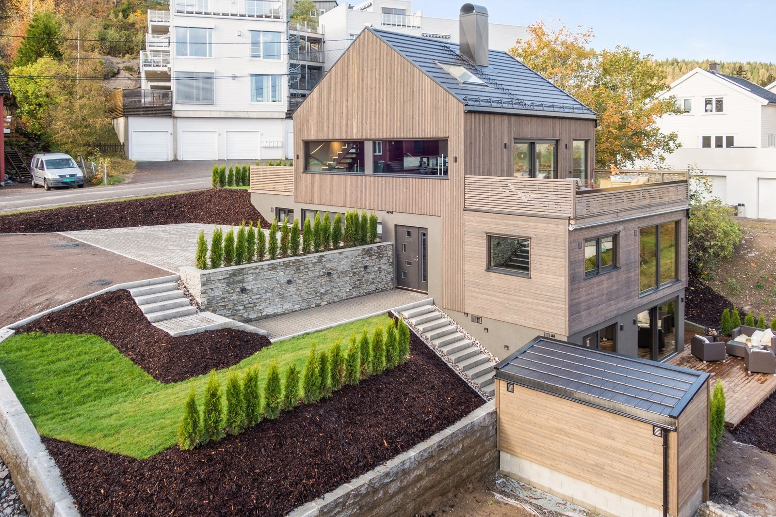 Enebolig i Hagan etter påbygg og renovering